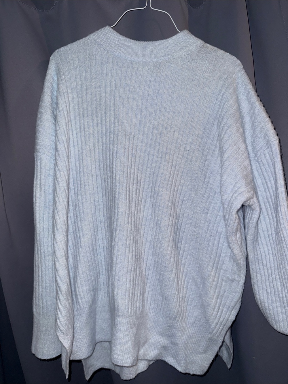 H&M Light Gray Ribbed Crewneck Sweater
